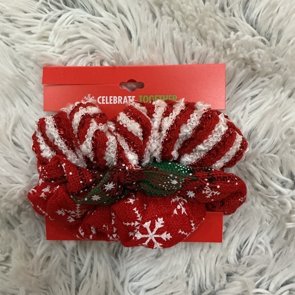 Celebrate Together set of 3 holiday hair scrunchies